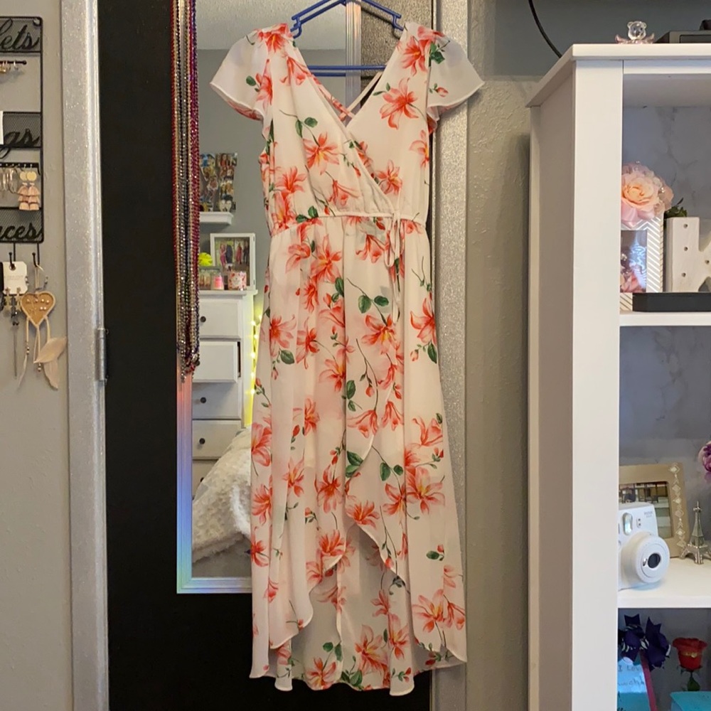 White floral dress